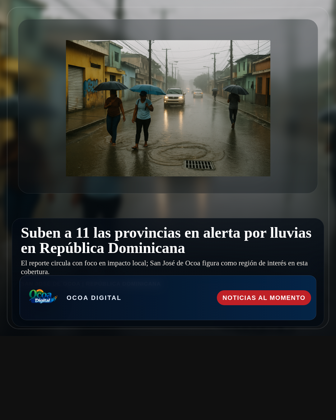 Suben a 11 las provincias en alerta por lluvias en República Dominicana